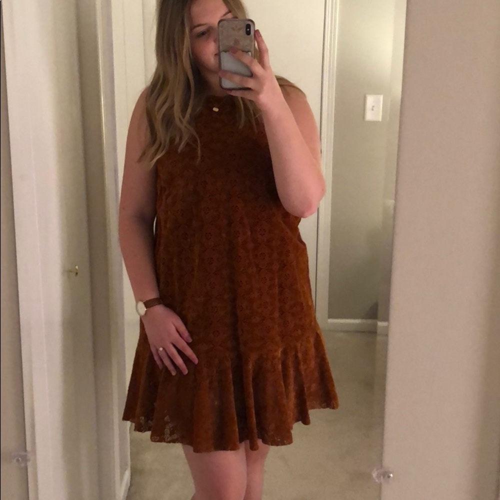 Maeve mustard velour lace dress 💞